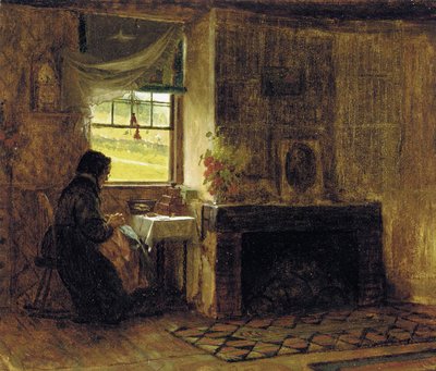 Interno di una fattoria, Maine, 1865 da Eastman Johnson